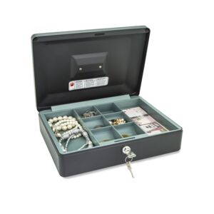 Sentrysafe High Quality Sturdy Key Lock Safe Cash Box with Removable Tray Black 1.75kg CB-12 BLK.